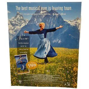 Sound of Music VHS Release Print Ad Vintage 90s THX Home Video